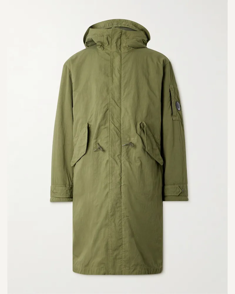C.P. Company Metropolis Parka aus wattiertem Twill mit Logoapplikation und Kapuze Grün