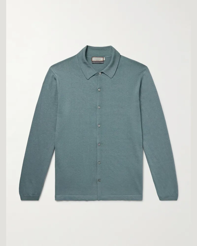 Canali Cardigan aus Kaschmir Blau