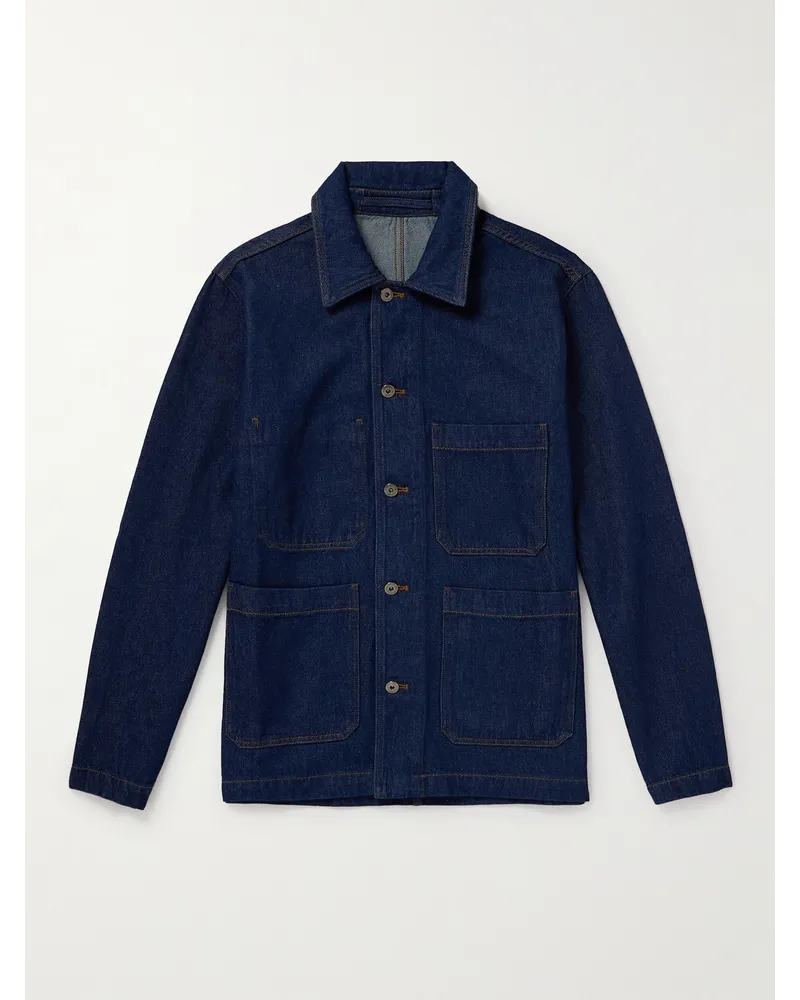 MR P. Arbeitsjacke aus Denim Blau