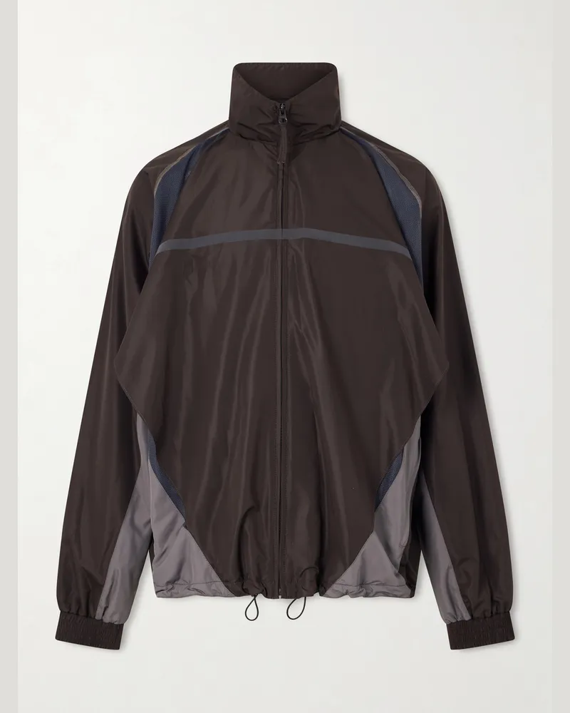 Maison Margiela Mesh-Trimmed Shell Jacket Brown