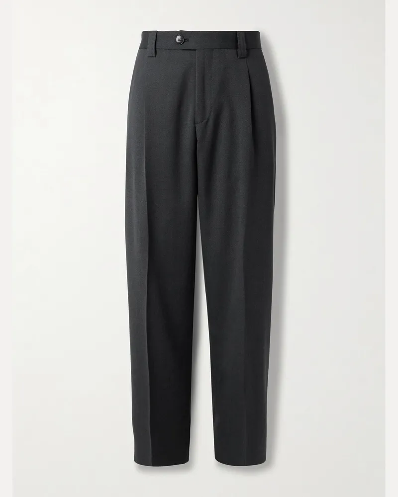 Mfpen Service weit geschnittene Hose aus Schurwoll-Twill mit Falten Grau