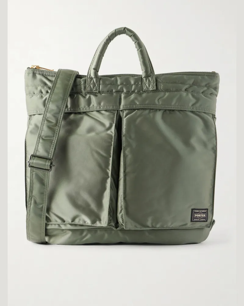 PORTER-YOSHIDA & CO Tanker Helmet Twill Tote Bag Green