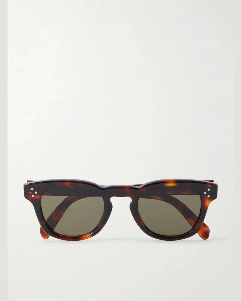 Celine Round-Frame Tortoiseshell Acetate Sunglasses Tortoiseshell