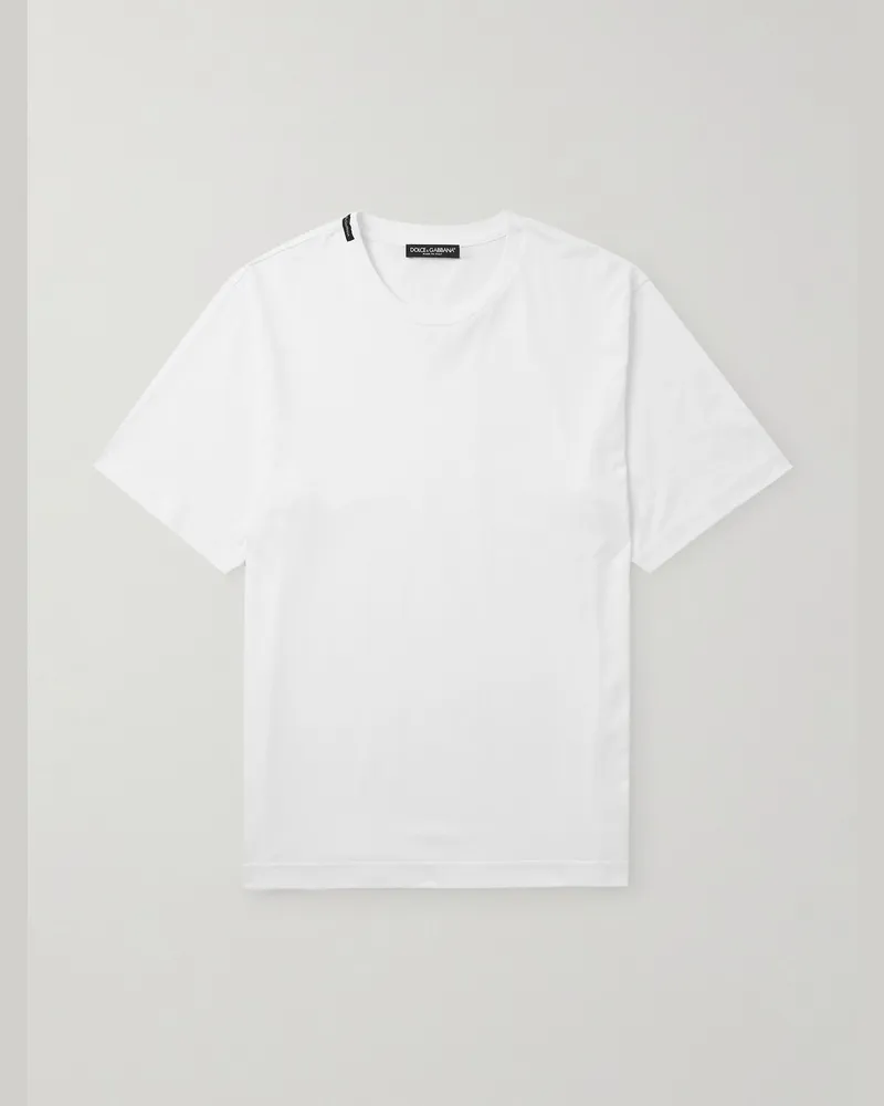 Dolce & Gabbana T-Shirt aus Baumwoll-Jersey Weiß