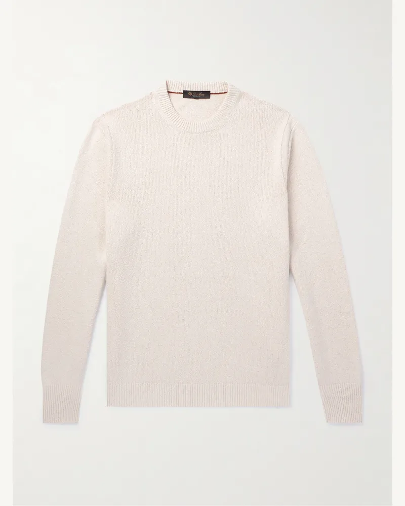 Loro Piana Pullover aus Seide in Rippstrick Neutral