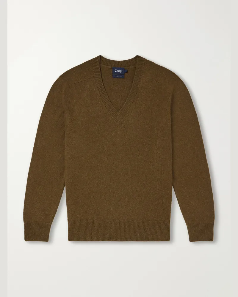 Drake's Wool and Alpaca-Blend Sweater Green