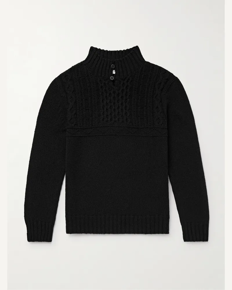 Inis Meáin Máirtín Beag Galánta Merino Wool and Cashmere-Blend Sweater Black