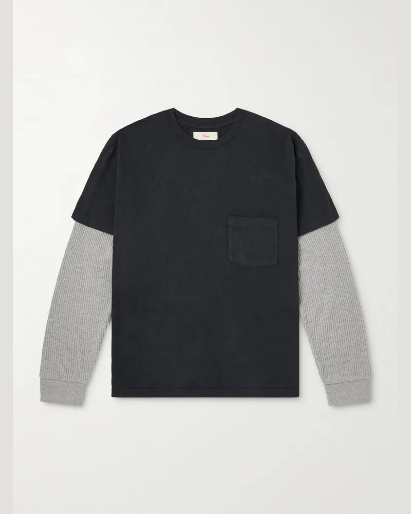 Cherry Los Angeles Waffle-Trim Cotton-Jersey T-Shirt Black