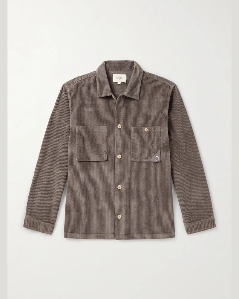 Folk Anniversary Patch Hemdjacke aus Baumwollcord Braun