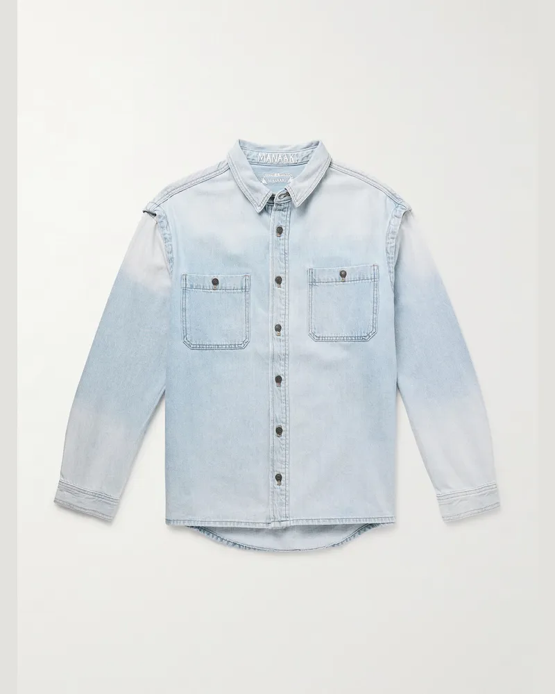 MANAAKI Nikora Convertible Denim Shirt Blue