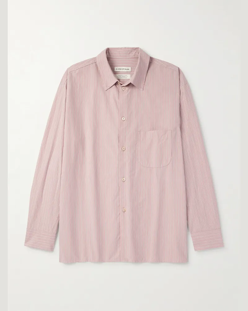A Kind Of Guise Gusto gestreiftes Hemd aus Baumwollpopeline Pink