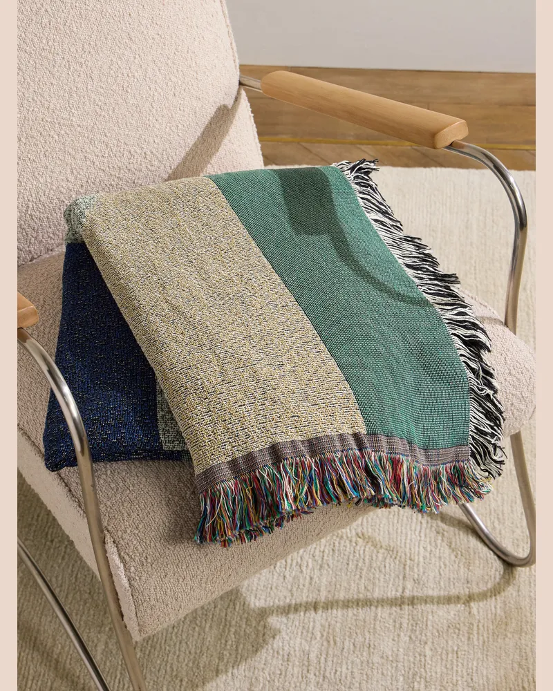 The Conran Shop Selvan Tagesdecke aus Baumwoll-Jacquard mit Fransen Neutral