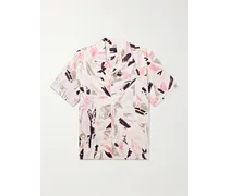 Hemd aus Twill aus einer Baumwoll-Lyocell-Mischung mit Print und wandelbarem Kragen