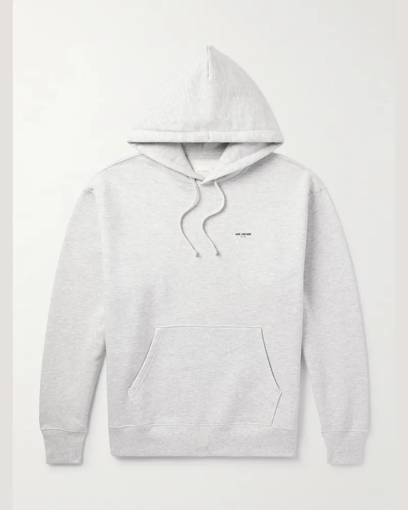 Aimé Leon Dore Hoodie aus Baumwoll-Jersey mit Logoprint Grau