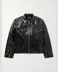 Our Legacy Mini Blouson aus Leder Schwarz