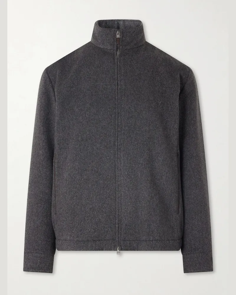 Canali Wool Blouson Jacket Gray