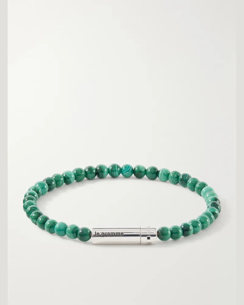 Le Gramme 11g Malachite Beads Bracelet Green