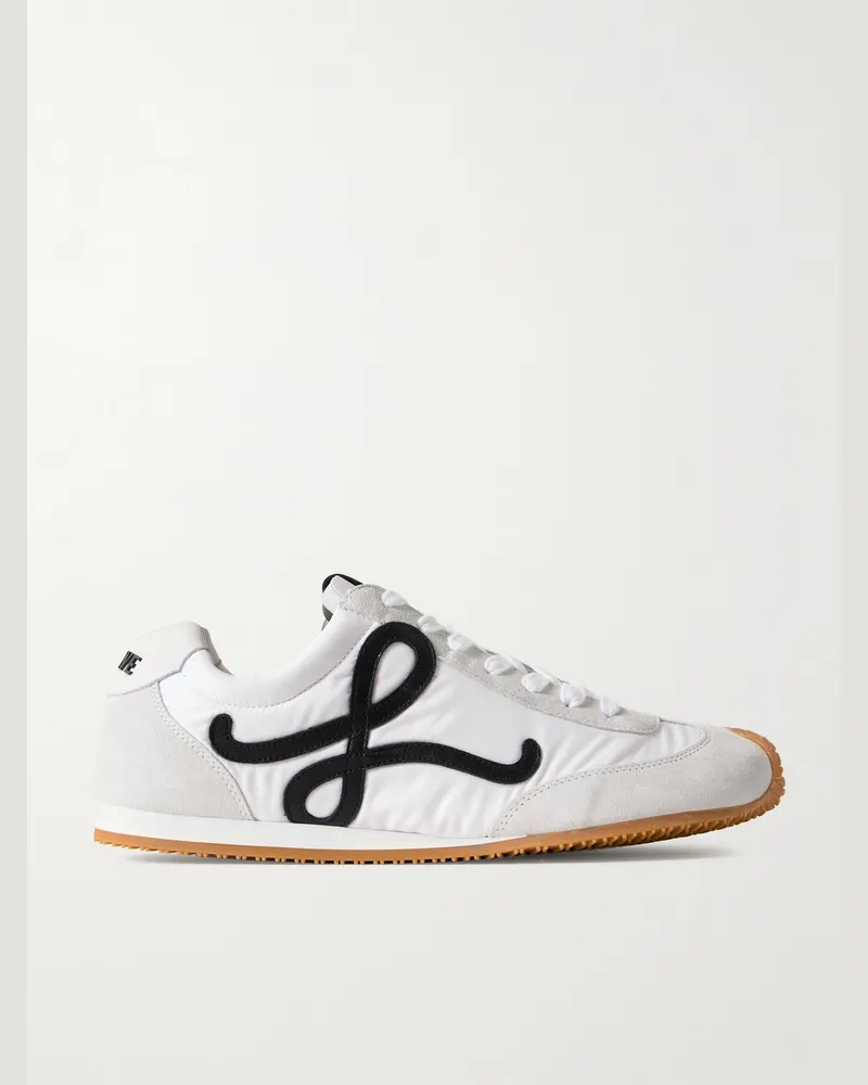 Loewe Ballet Runner 2.0 Sneakers aus Shell, Veloursleder und Leder mit Logodetail Weiß