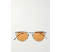Sonnenbrille mit rundem Rahmen aus Azetat