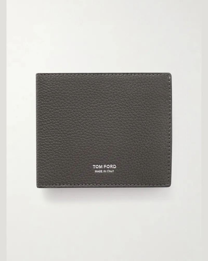 Tom Ford Full-Grain Leather Billfold Wallet Gray