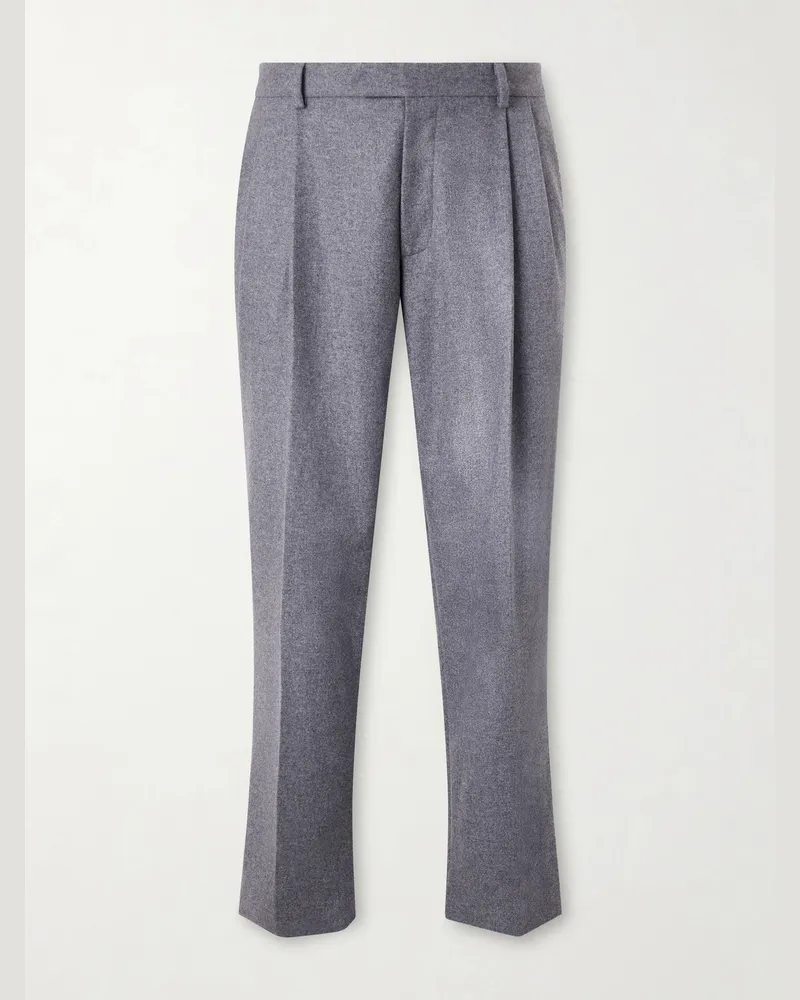Gabriela Hearst Arthur Wool and Cashmere-Blend Tapered-Leg Trousers Gray