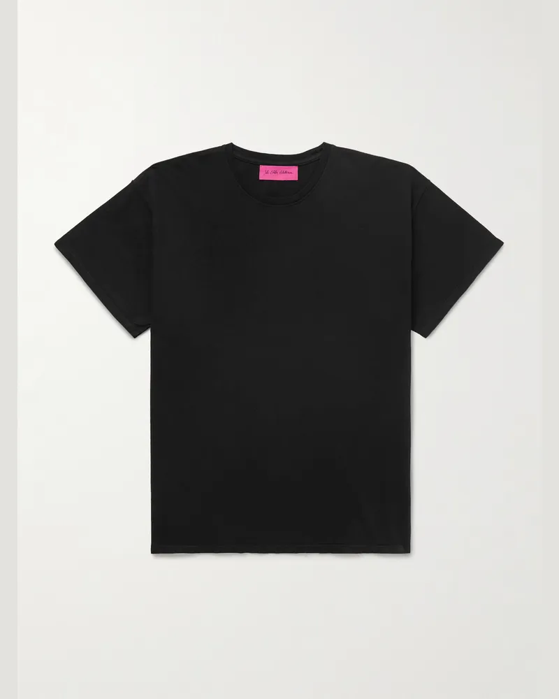 The Elder Statesman T-Shirt aus Jersey aus einer Baumwoll-Kaschmirmischung Schwarz