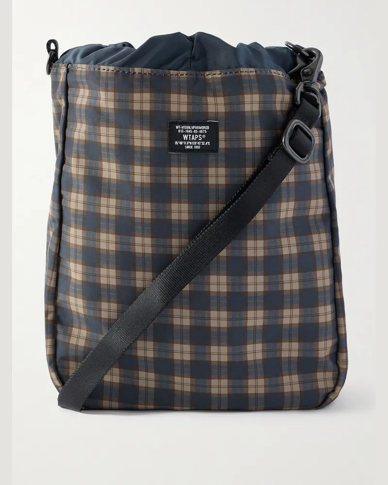 WTAPS Checked Shell Messenger Bag Blue