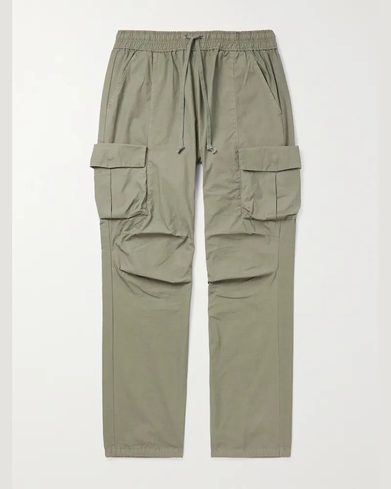 John Elliott + Co Straight-Leg Cotton-Poplin Cargo Trousers Grün