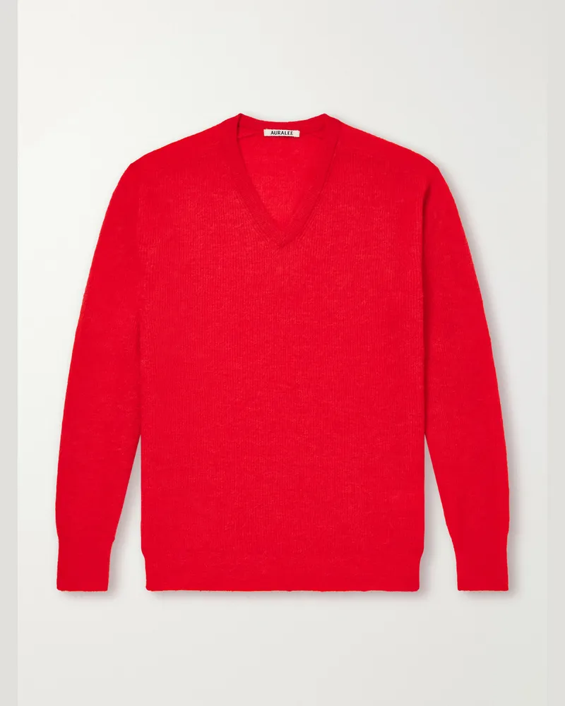 AURALEE Alpaca-Blend Sweater Red