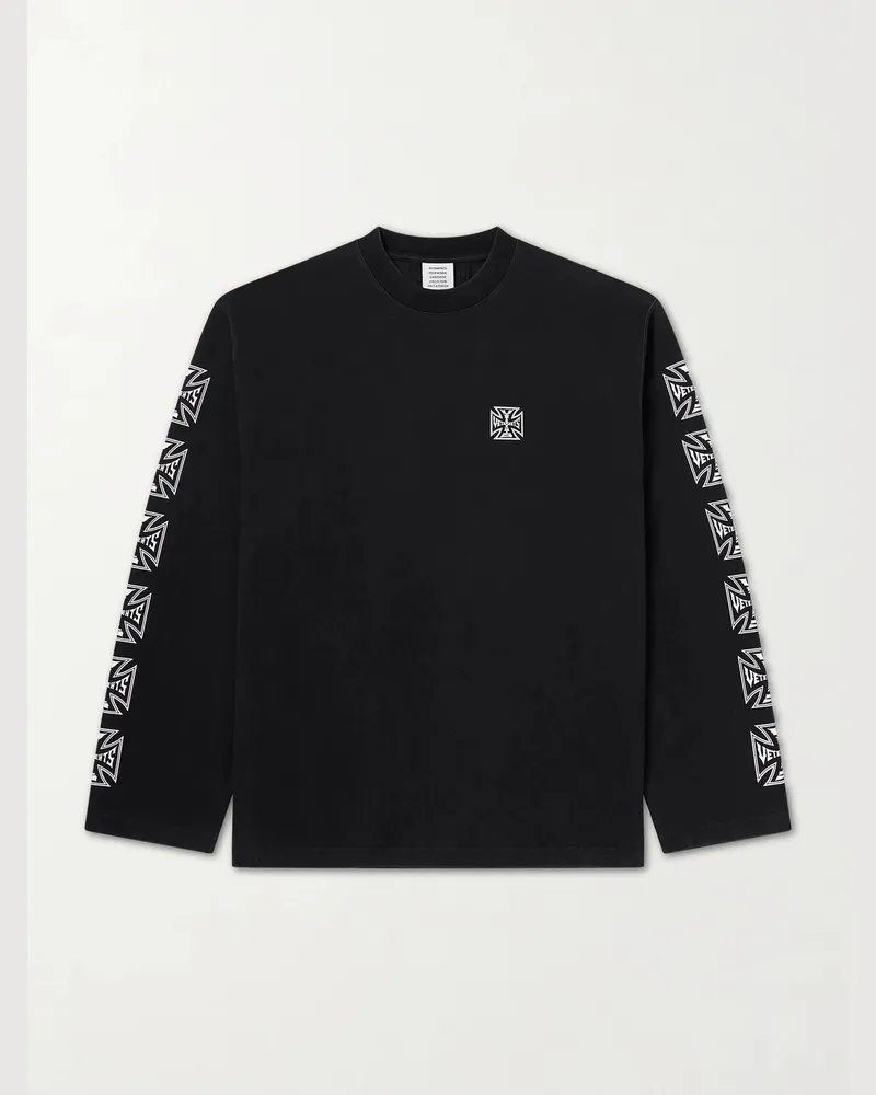 VETEMENTS Logo-Print Cotton-Jersey T-Shirt Black