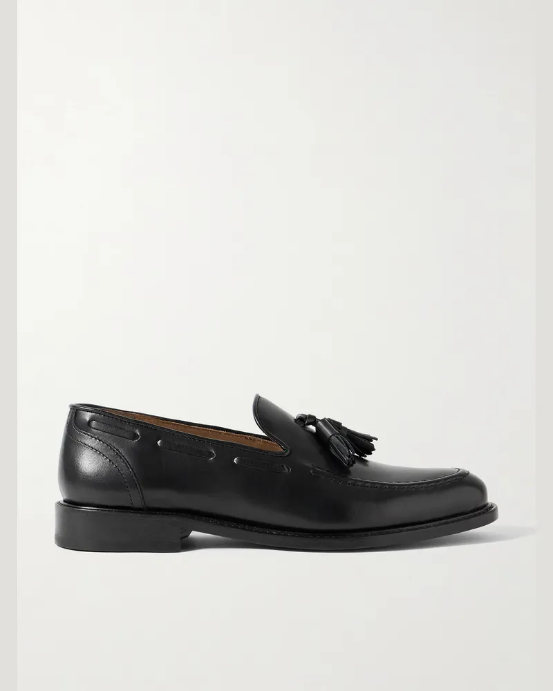 MR P. Olie Loafers aus Leder mit Troddeln Schwarz