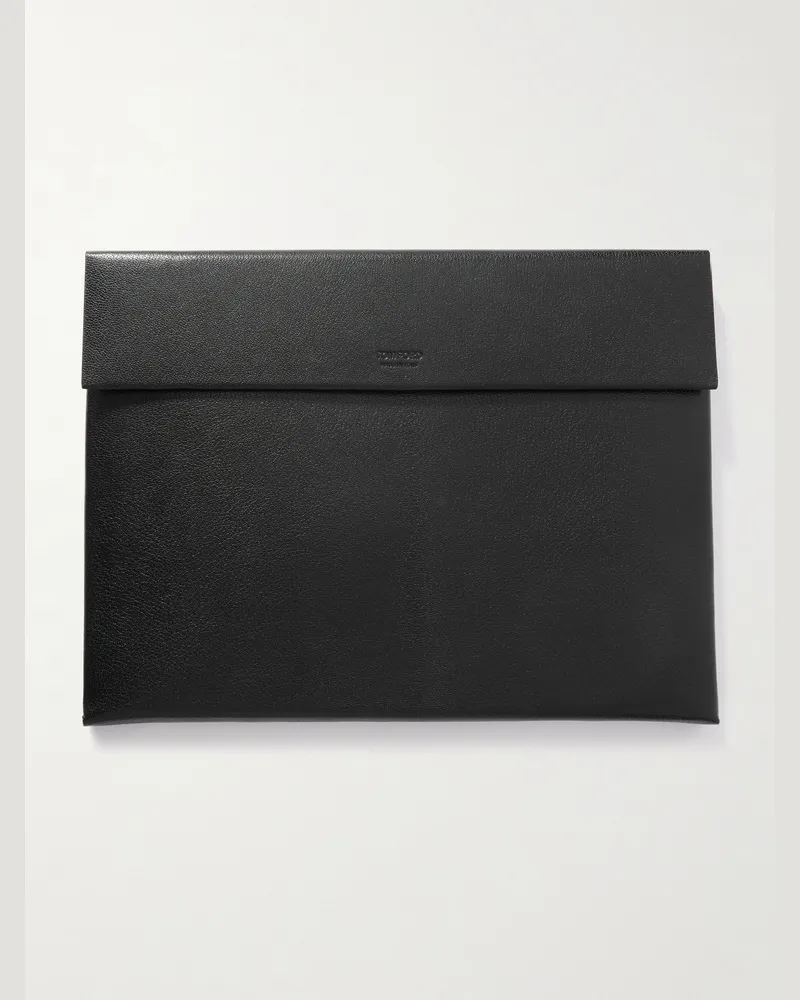 Tom Ford Etui aus vollnarbigem Leder Schwarz