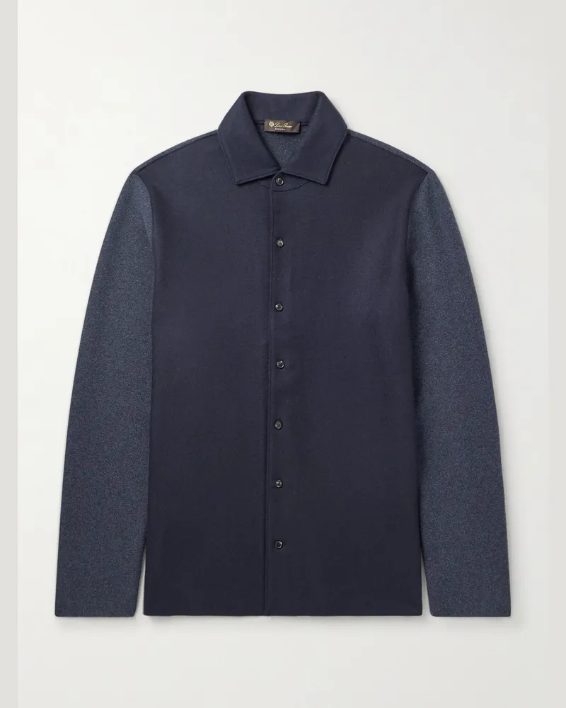 Loro Piana Breia Hemdjacke aus „CashWish®“-Material und Filz Blau