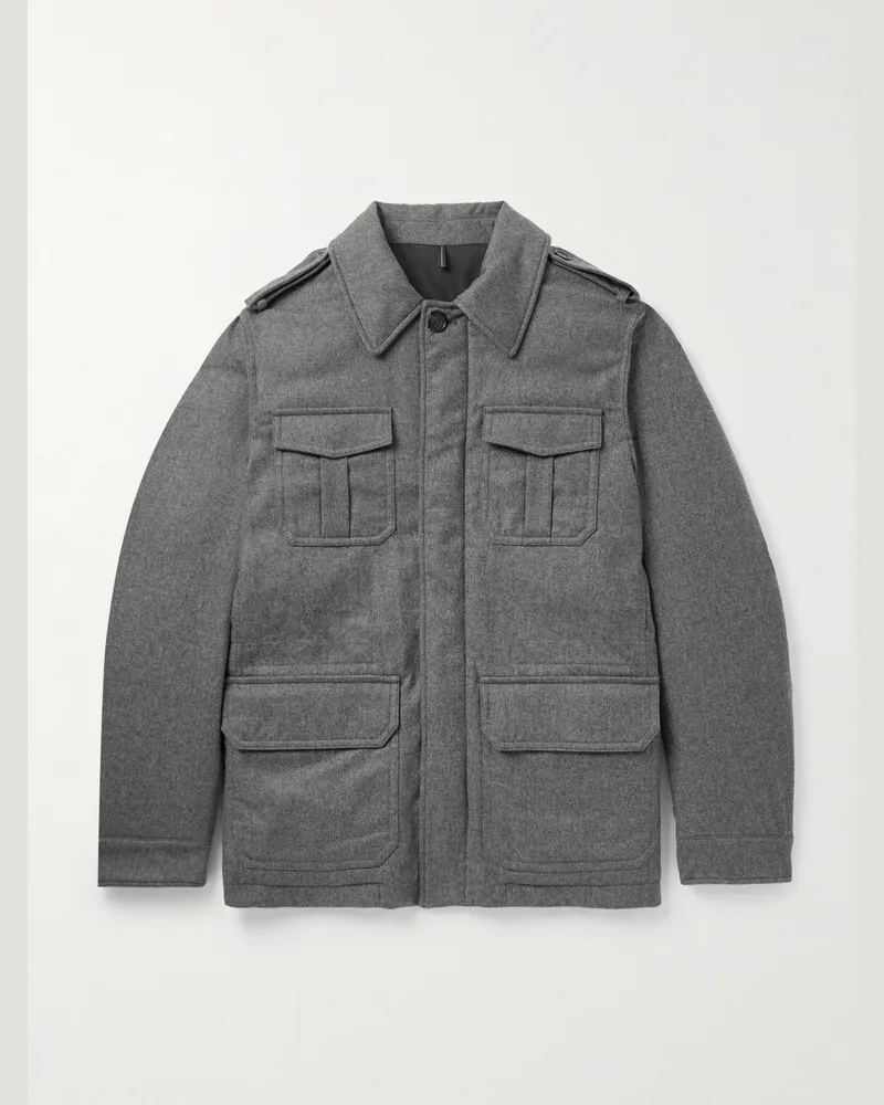 Incotex Montedoro Daunenjacke aus einer Kaschmirmischung Grau
