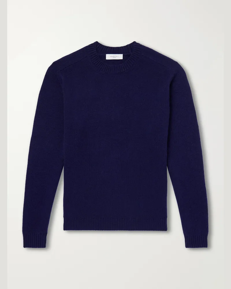Boglioli Wool and Cashmere-Blend Sweater Blue