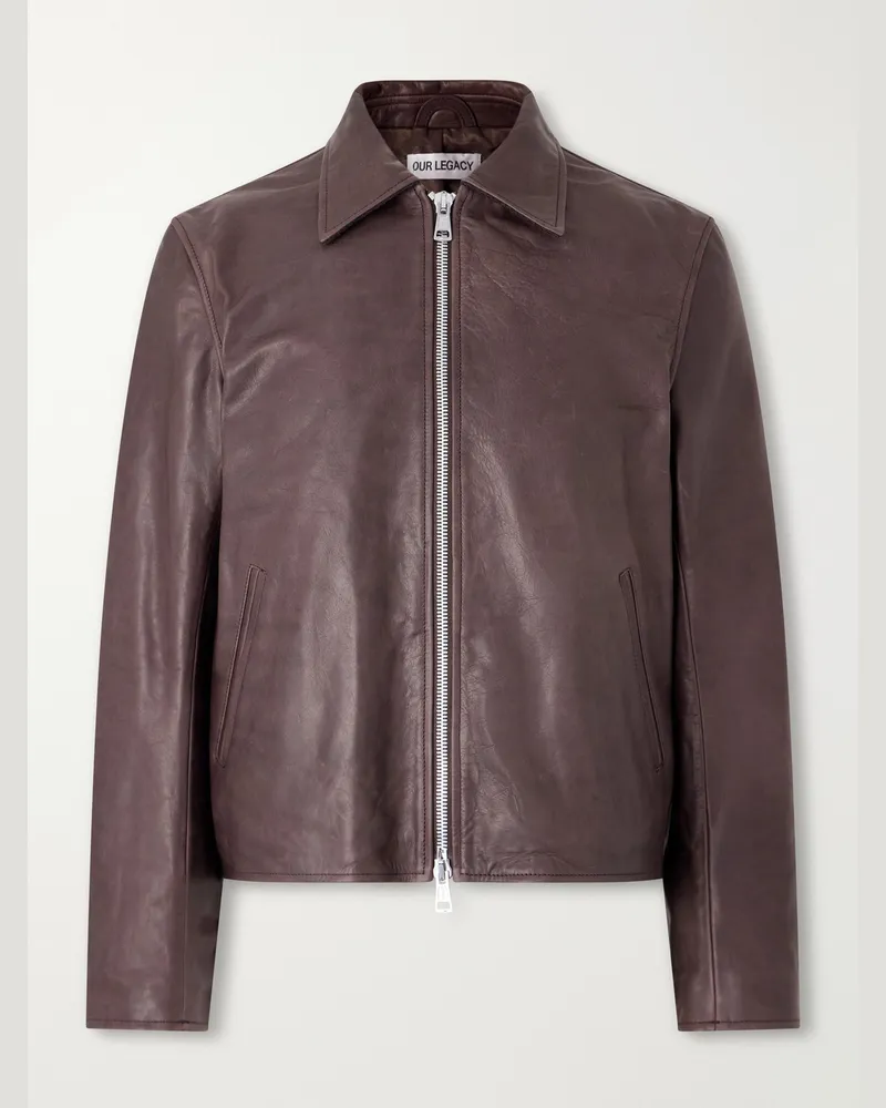 Our Legacy Mini Leather Jacket Brown