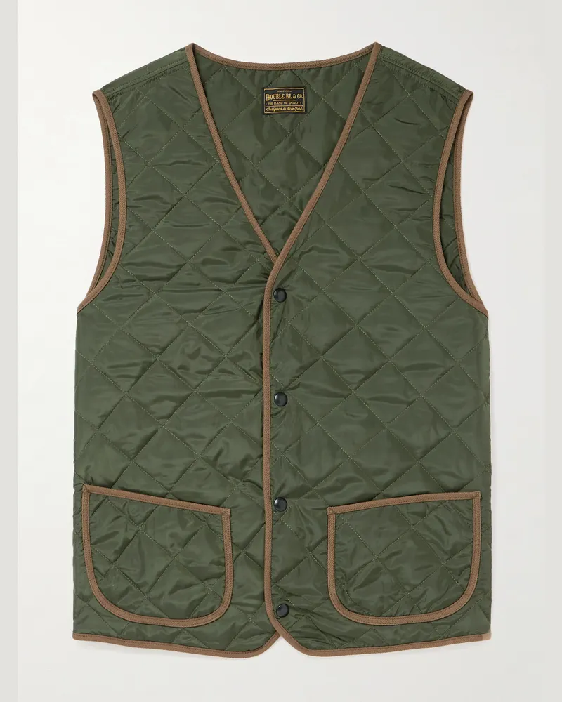 RRL Cooper Quilted Shell Gilet Green