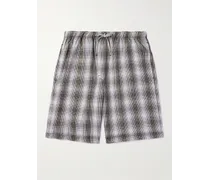 Gerade geschnittene Pyjama-Shorts aus Lyocell mit Karomuster
