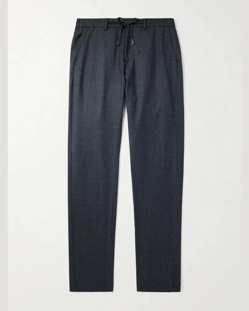 Canali Straight-Leg Wool Trousers Gray