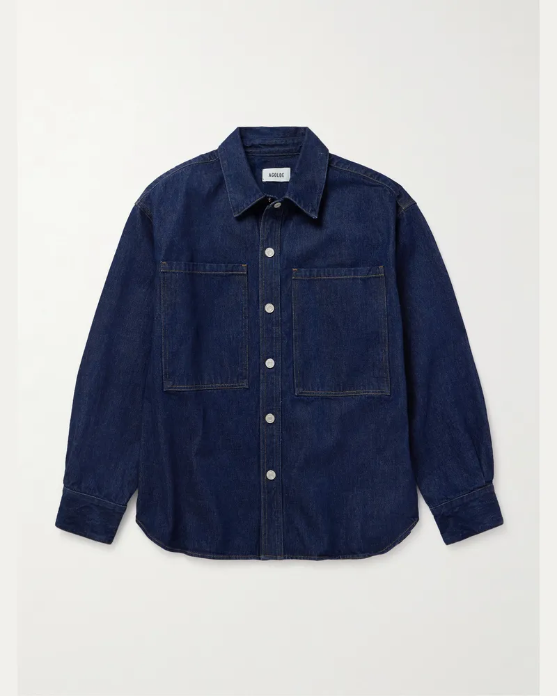 AGOLDE Atticus Jeanshemd Blau