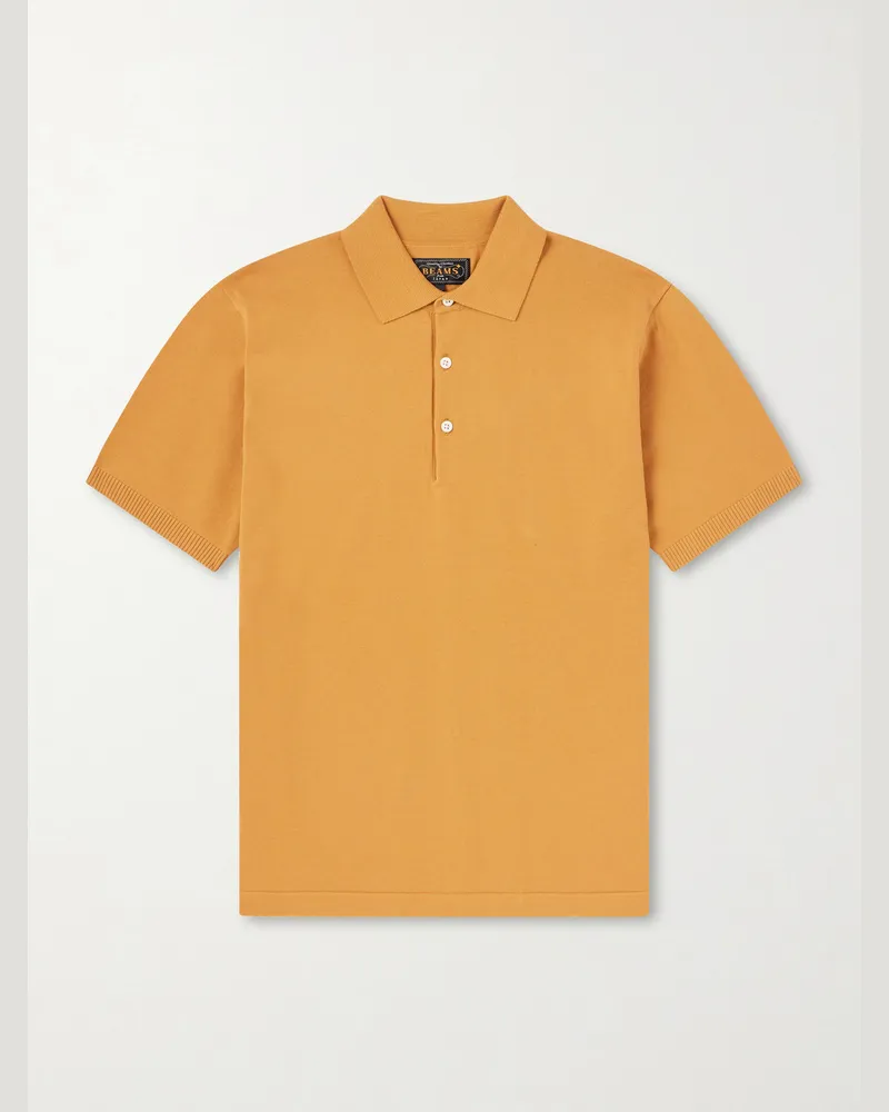 Beams Plus Cotton Polo Shirt Orange