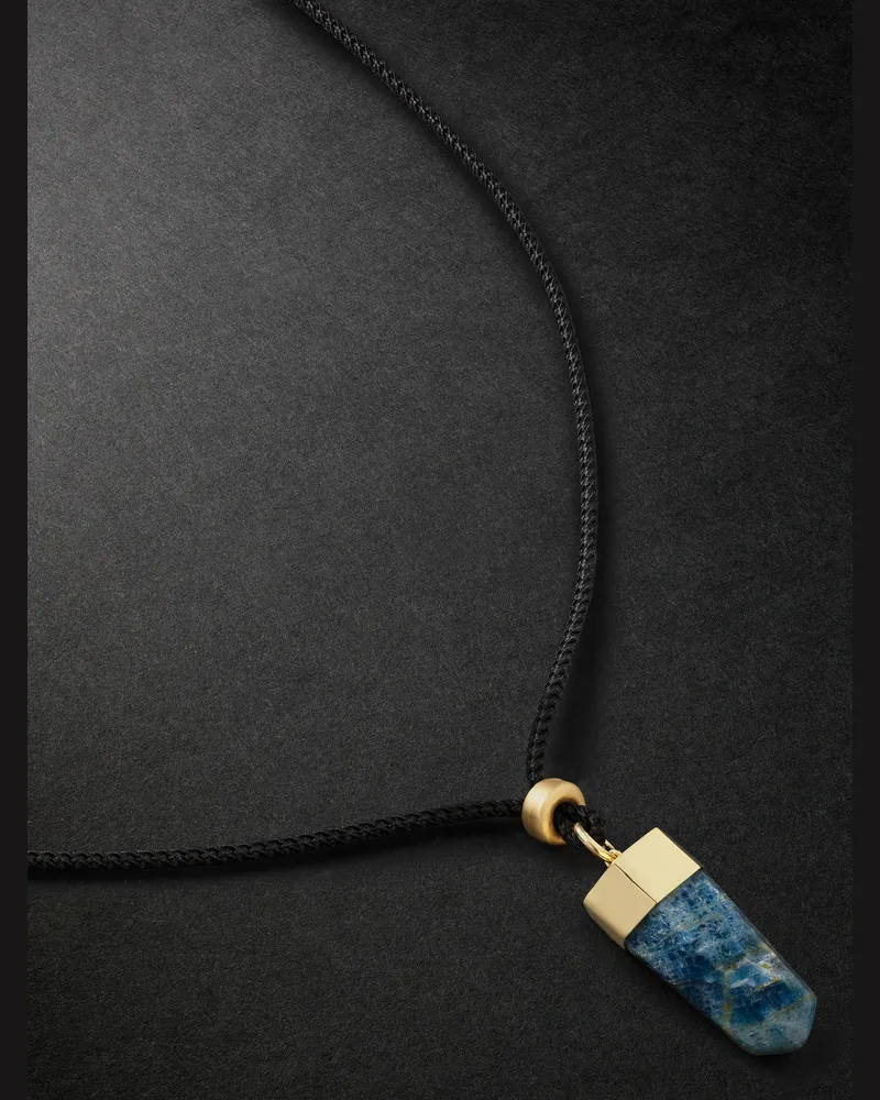Jacquie Aiche Gold, Chrysocolla and Cord Necklace Blue