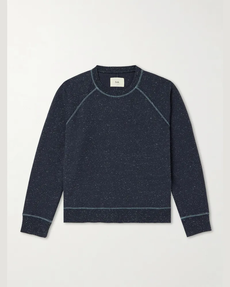 Folk Sweatshirt aus Jersey aus einer Baumwollmischung Blau