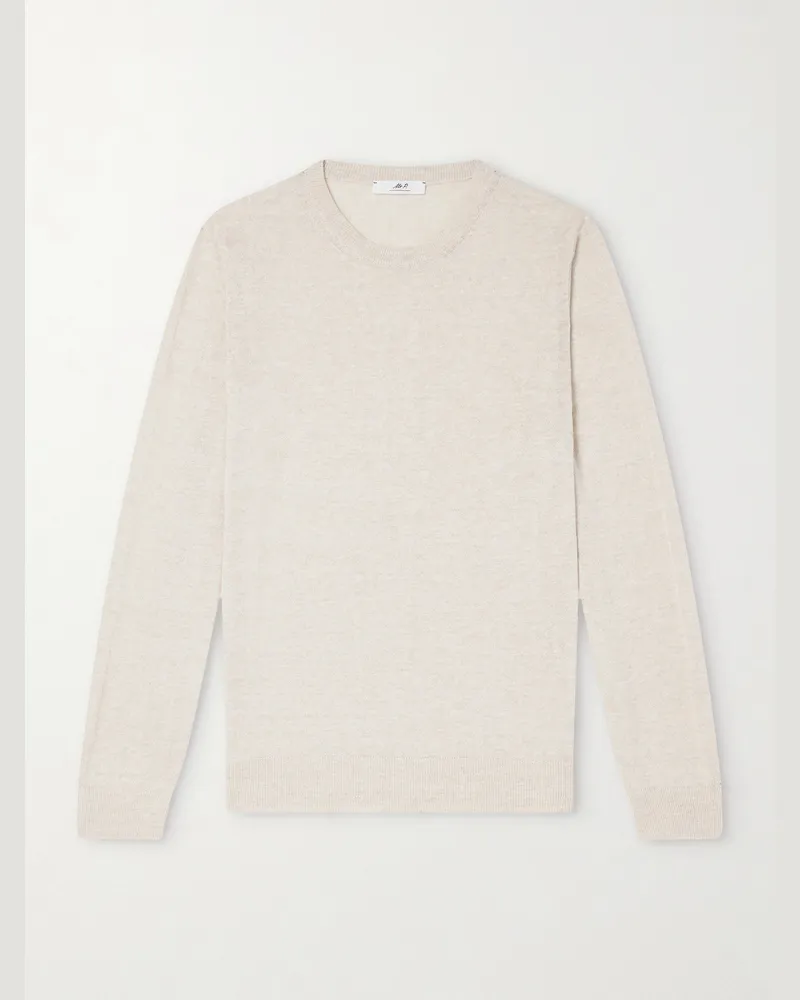MR P. Linen and Cotton-Blend Sweater Neutrals