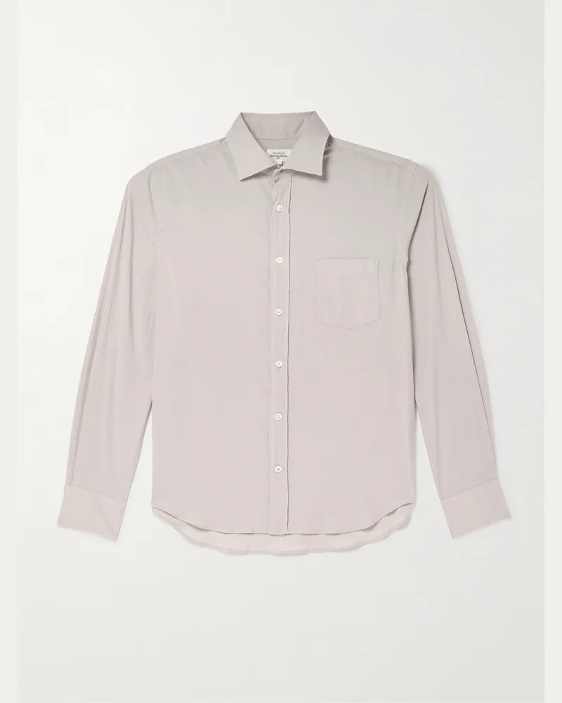 Hartford Paul Pat Hemd aus Baumwollpopeline Grau