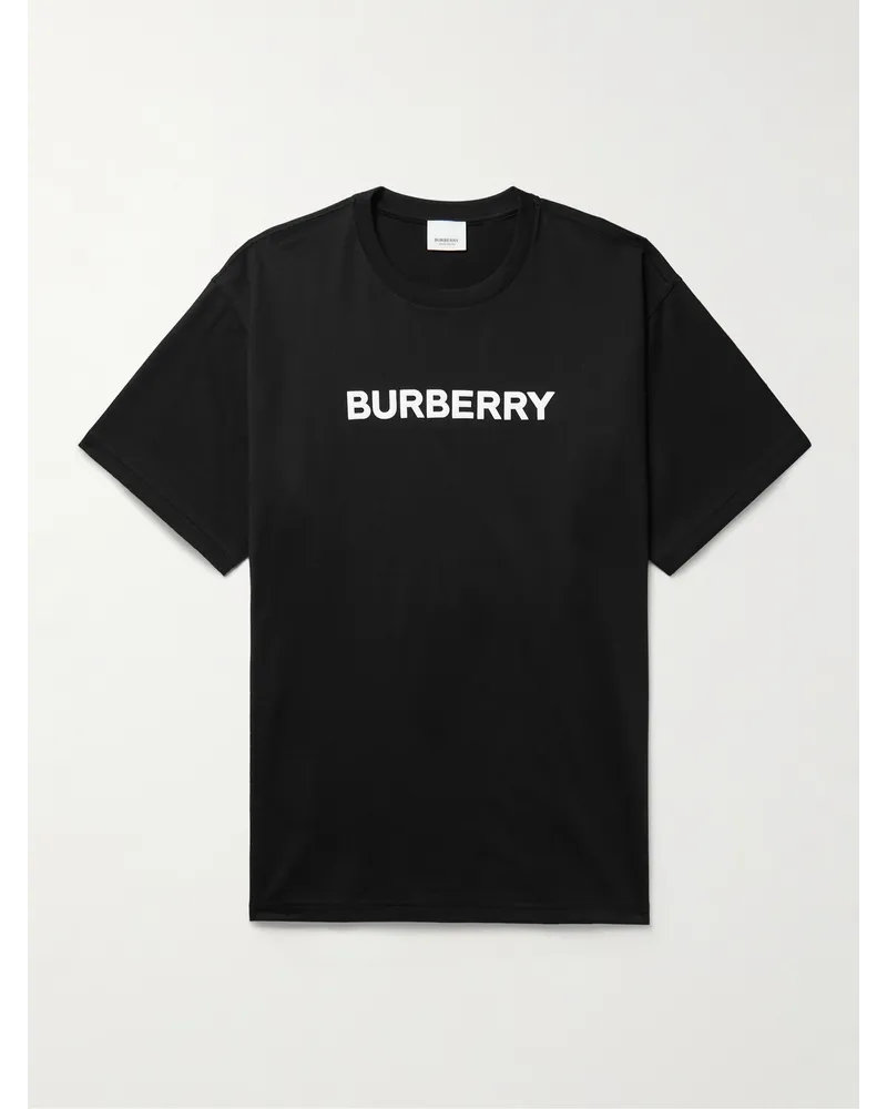 Burberry Oversized-T-Shirt aus Baumwoll-Jersey mit Logoprint Schwarz