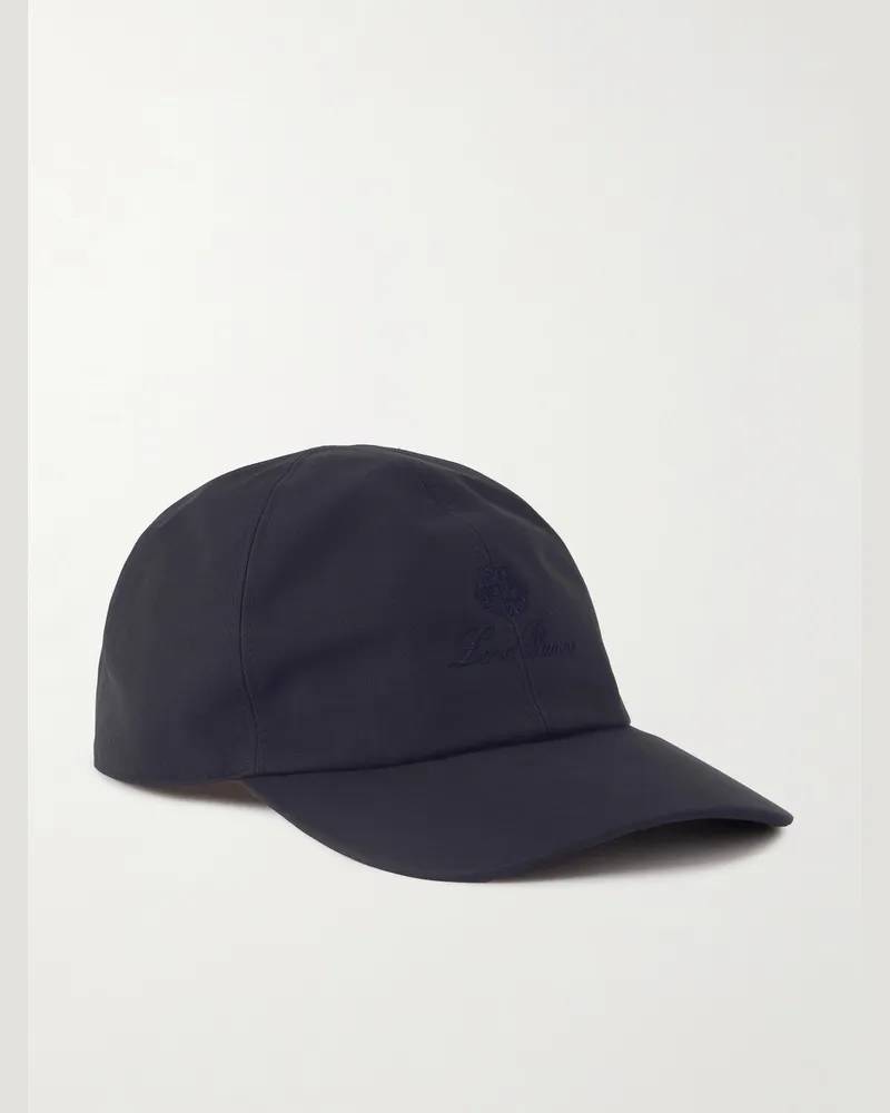 Loro Piana Baseballkappe aus Twill aus einer Baumwollmischung mit Rain-System®-Beschichtung und Logostickerei Blau
