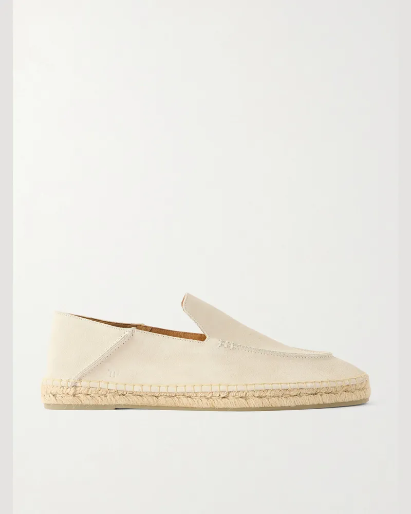 Tom Ford Finn Collapsible-Heel Suede Espadrilles Neutrals