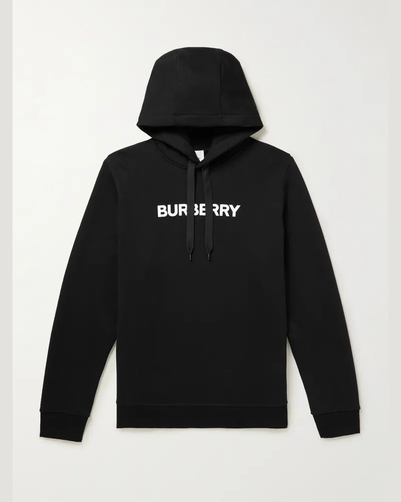 Burberry Ansdell Hoodie aus Baumwoll-Jersey mit Logoprint Schwarz