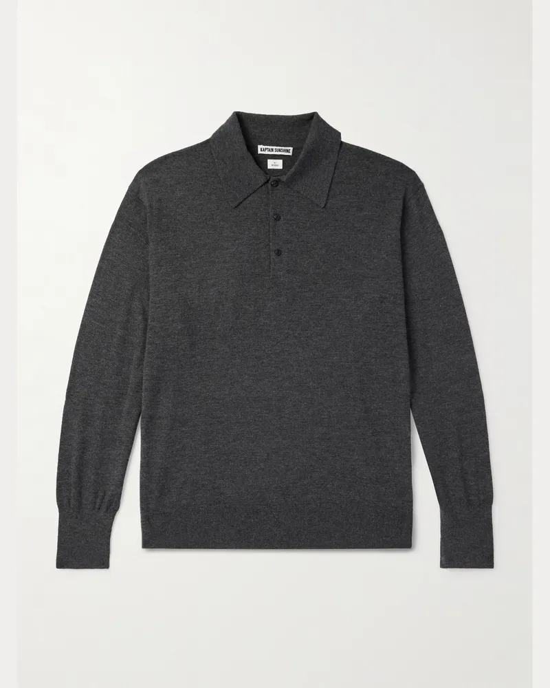Kaptain Sunshine Pullover aus Kaschmir mit Polokragen Grau